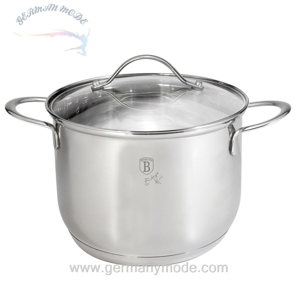 قابلمه 30 سانت درب دار برلینگر هاوس مجارستان BerlingerHaus STOCK POT 30 CM BERLINGER HAUS BH/6288 SILVER JEWELLERY COLLECTION
