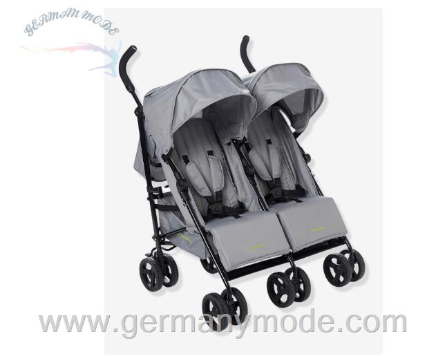 کالسکه دو قلو ورت فرانسه Vertbaudet Zwillings-Buggy Geschwister-Buggy CityA2 - hellgrau