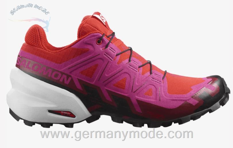کتانی تریل رانینگ دو کوهستان زنانه سالامون فرانسه SALOMON SPEEDCROSS 6 Trailrunning Schuhe Damen Fiery Red Very Berry White