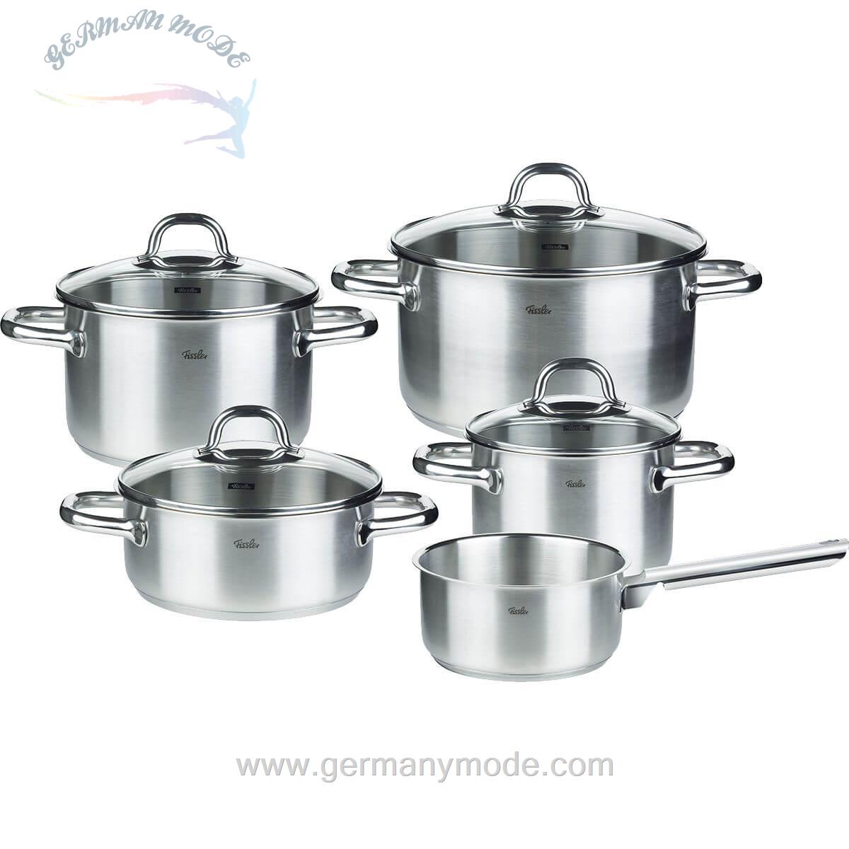 سرویس قابلمه 5 پارچه فیسلر آلمان Fissler korfu Topf-Set 5-tlg. mit Glasdeckel