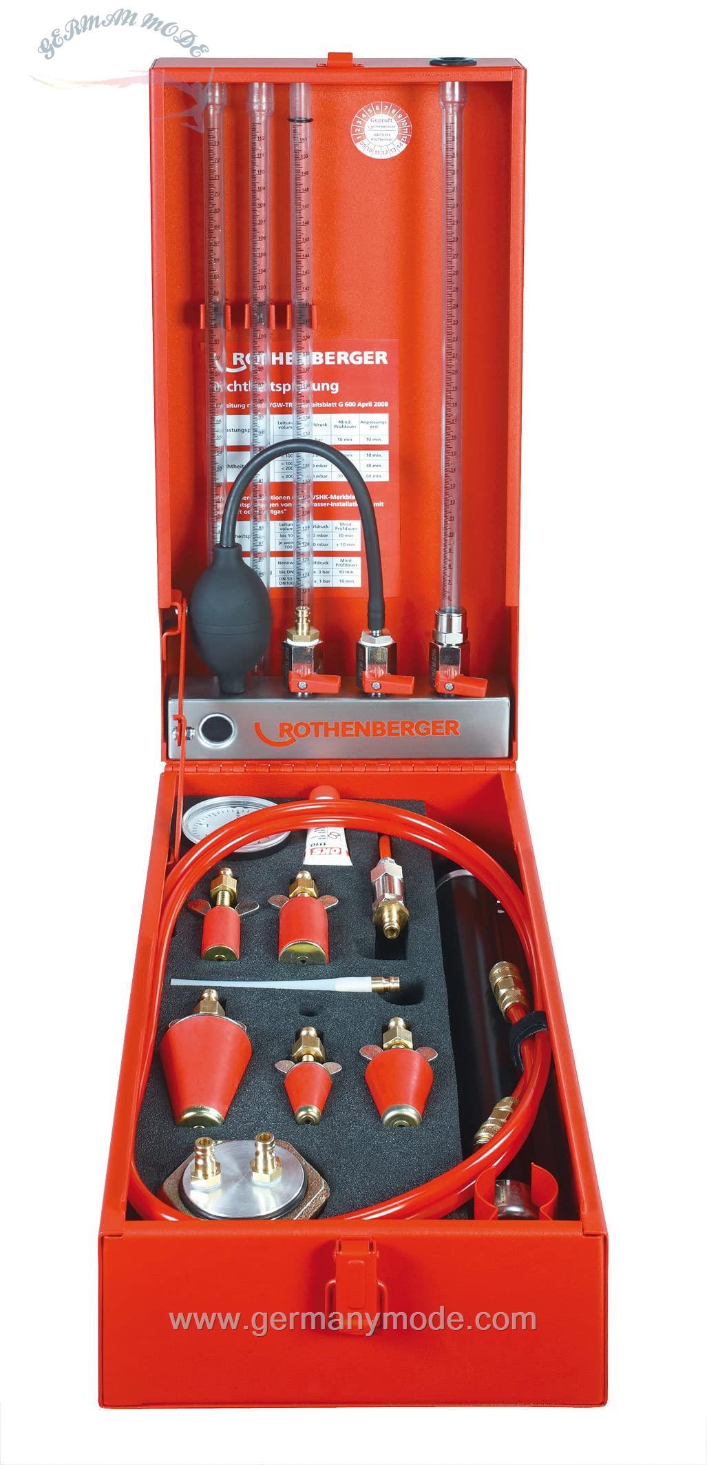 دستگاه تست نشتی آنالوگ با محدوده 0-4 بار روتنبرگر آلمان Rothenberger ROTEST GW 150/4 با درپوش کنتور تک لوله، محدوده تست 0-4 بار | 61700 | مهر و موم، دستگاه تست