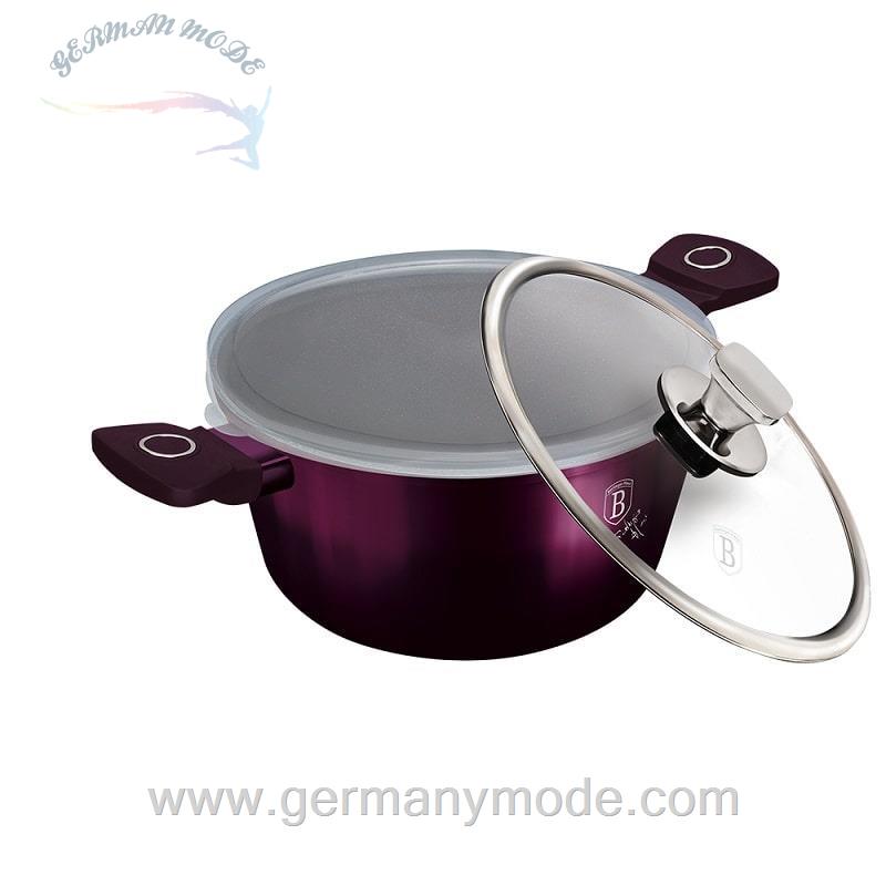 قابلمه 20 سانت درب دار برلینگر هاوس مجارستان BerlingerHaus CASSEROLE 20 CM BERLINGER HAUS BH/6628 PURPLE ECLIPSE COLLECTION