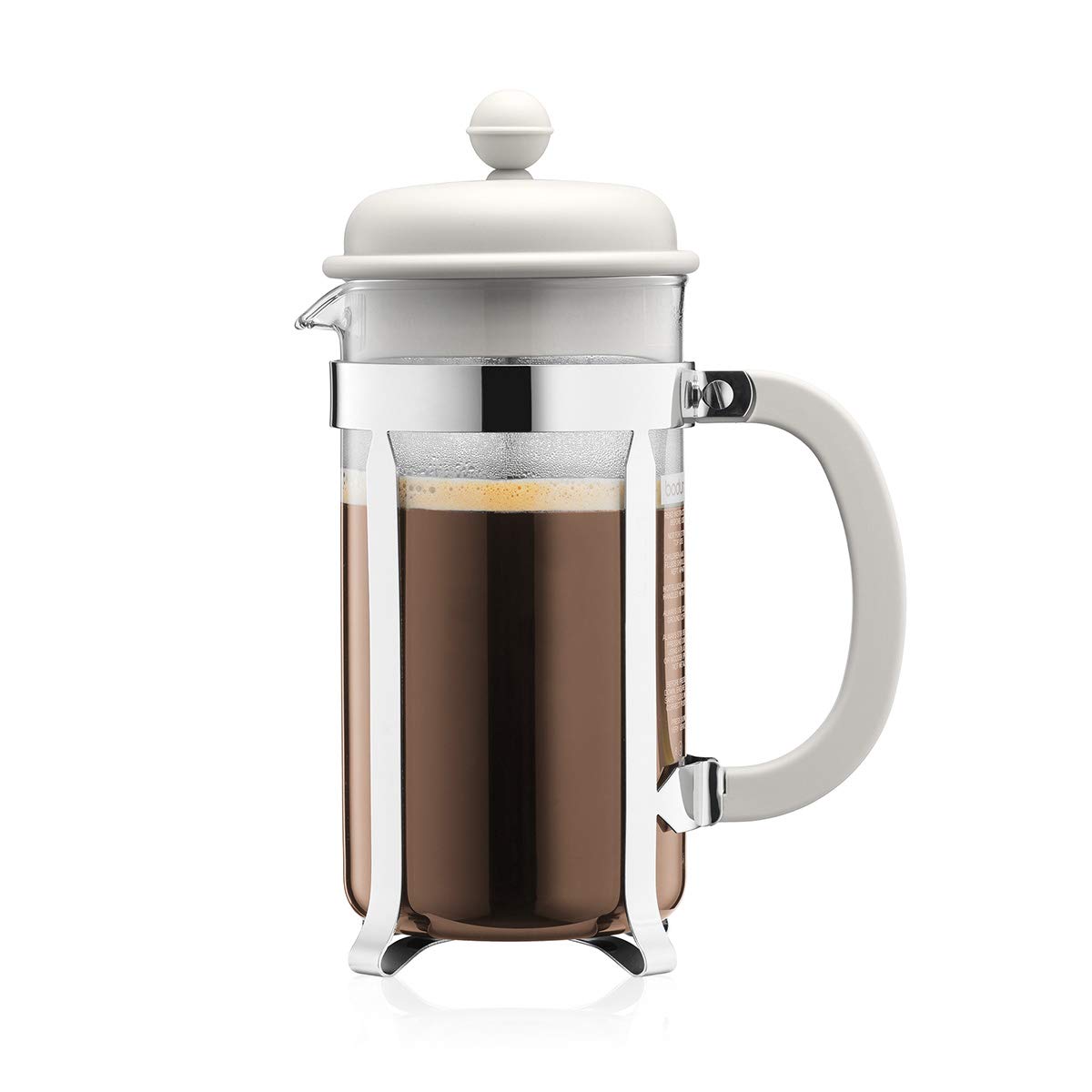 قهوه ساز فرنچ پرس Bodum CAFFETTIERA (سیستم پرس فرانسوی، فیلتر دائمی استیل ضد زنگ، 1.0 لیتر) کرم رنگ، کرم