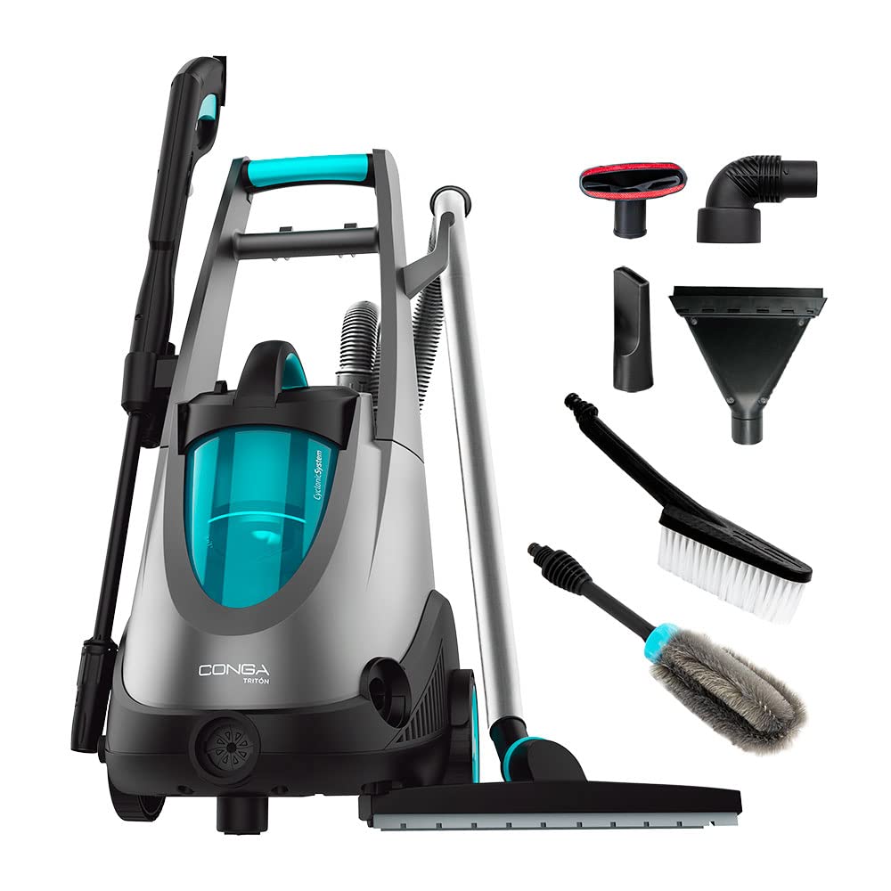 کارواش و جارو برقی خانگی سکوتک اسپانیا Cecotec مدل Conga Triton 5000 UltraClean Car جاروبرقی آبی خودرو. حداکثر فشار تا ۱۲۰ بار و قدرت مکش تا ۱۵ کیلوپاسکال
