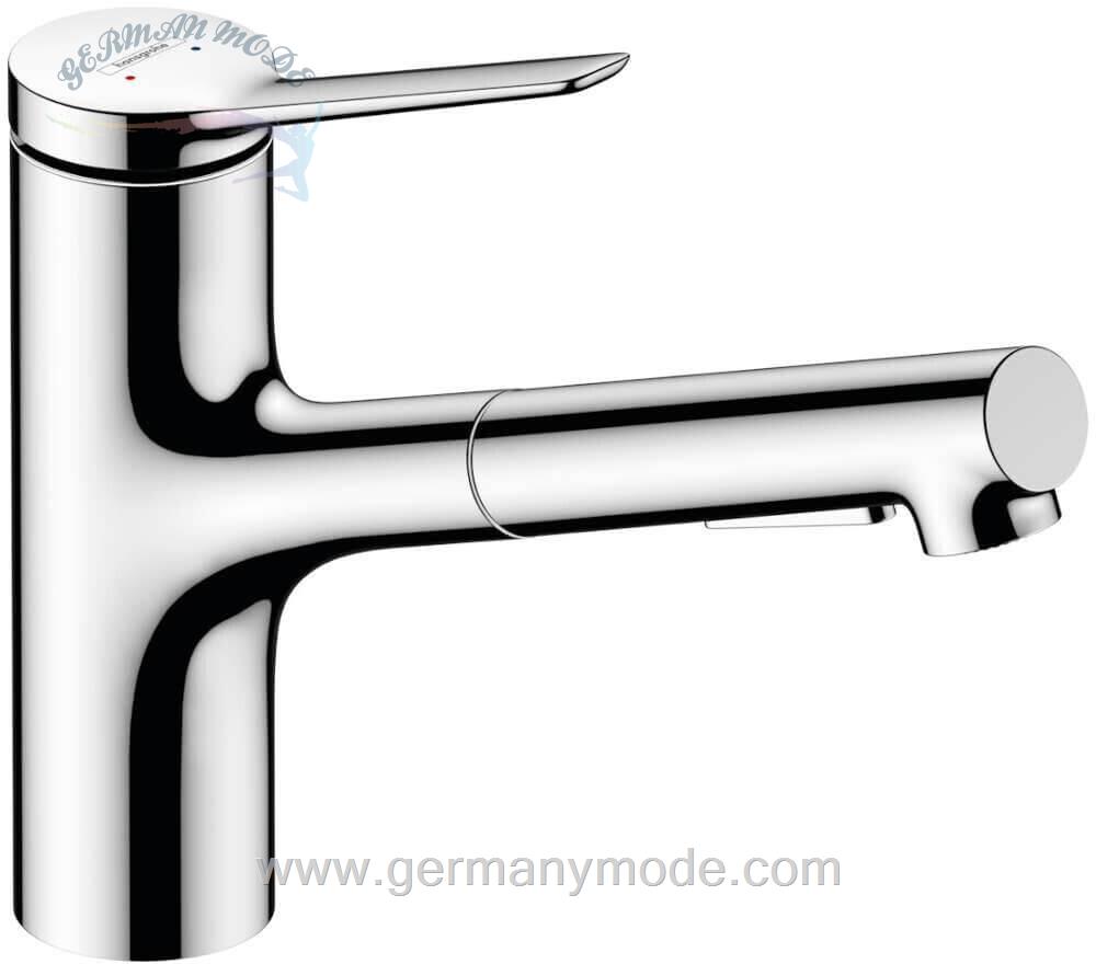 شیر مخلوط ظرفشویی شلنگ دار هانس گروهه آلمان Hansgrohe Zesis M33 214mm Einhebel Küchenarmatur chrom 74800000
