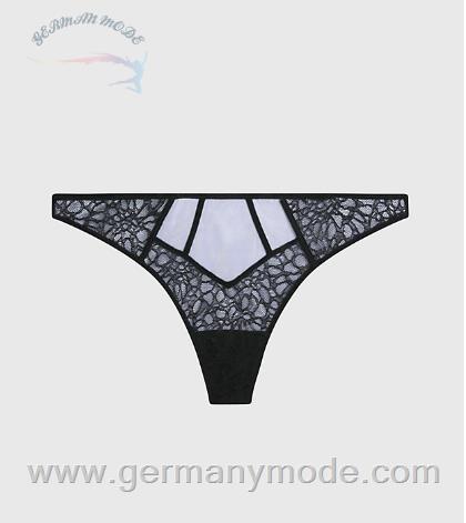شورت استرینگ زنانه کلوین کلین آمریکا Calvin Klein String Mit Spitzenbesatz Black 000QF7359EUB1