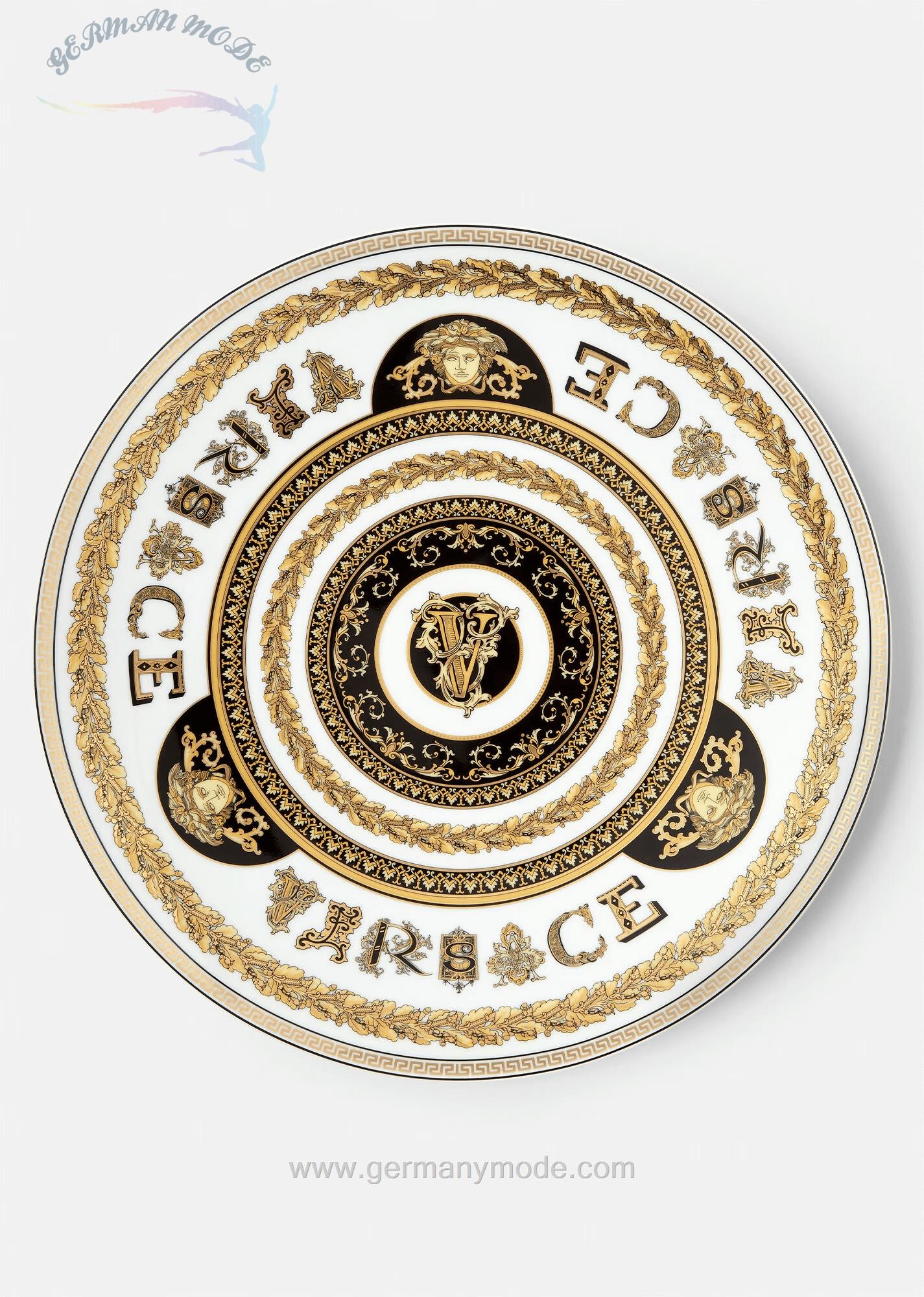 بشقاب کلکسیون حروف الفبا ورساچه ایتالیا VERSACE VIRTUS ALPHABET PLATZTELLER V 33 CM