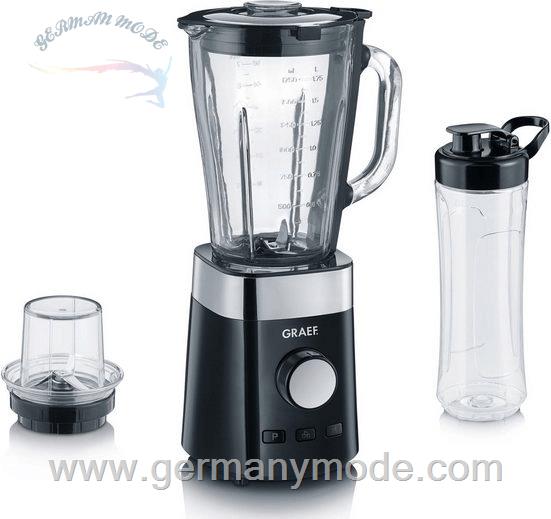 مخلوط کن اسموتی ساز خردکن گریف Graef Standmixer TB 502, 1000 W, mit 2-teiligem Zubehör Set, schwarz