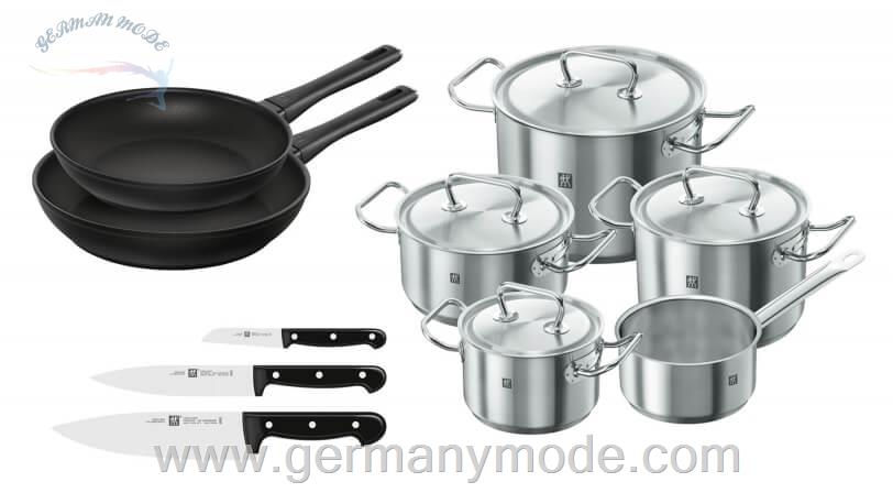 سرویس قابلمه و چاقو 14 پارچه زولینگ آلمان ZWILLING 14-tlg Kochgeschirr und Messerset TWIN Classic 00067-SET-DE