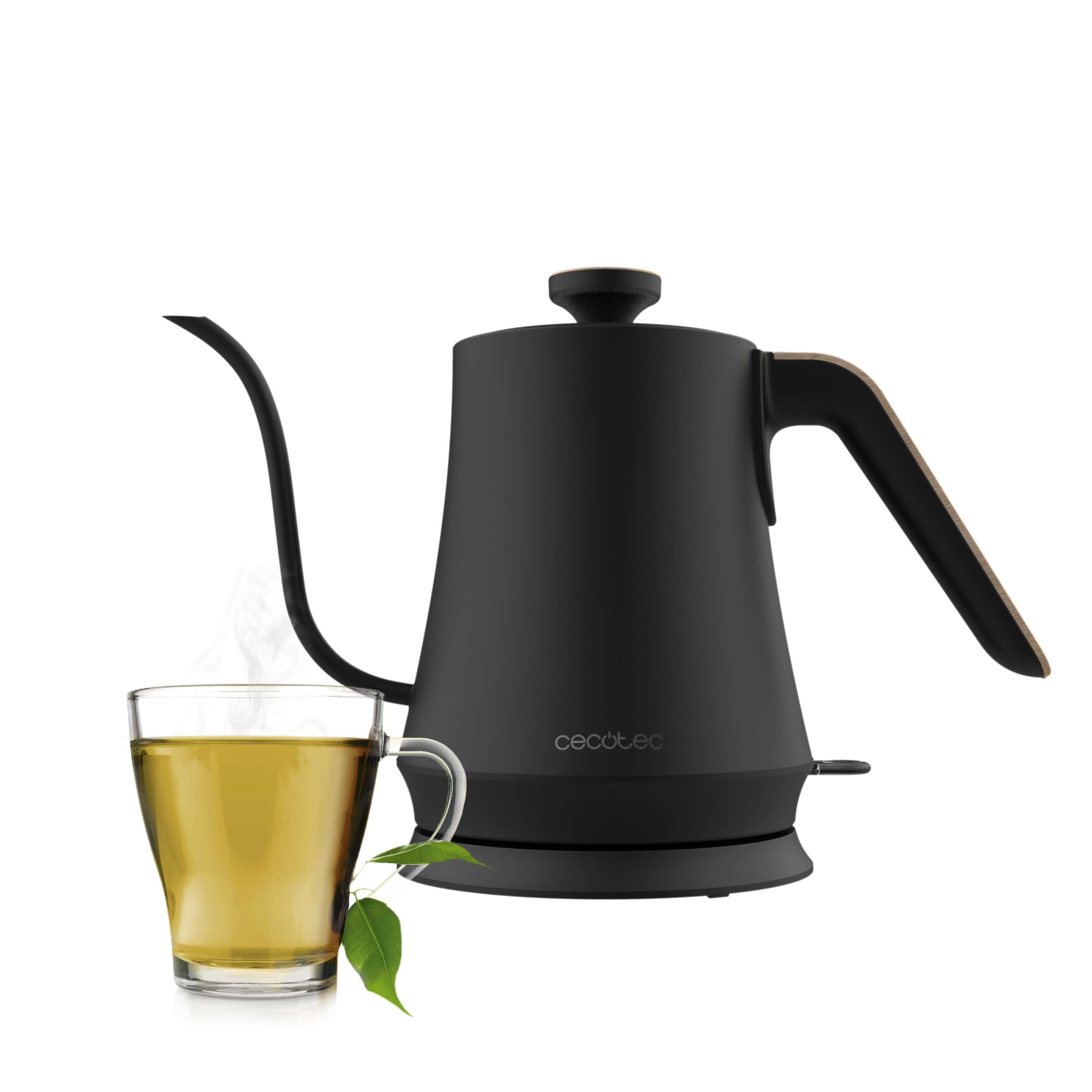 کتری برقی قهوه گردن غازی Cecotec، ظرفیت 1 لیتر، Thermosense 500 Swan، 1200 W، گرمایش سریع، فیلتر ضد رسوب آهکی، عاری از BPA و سایر سموم، پایه با چرخش 360 درجه، طراحی قو شکل
