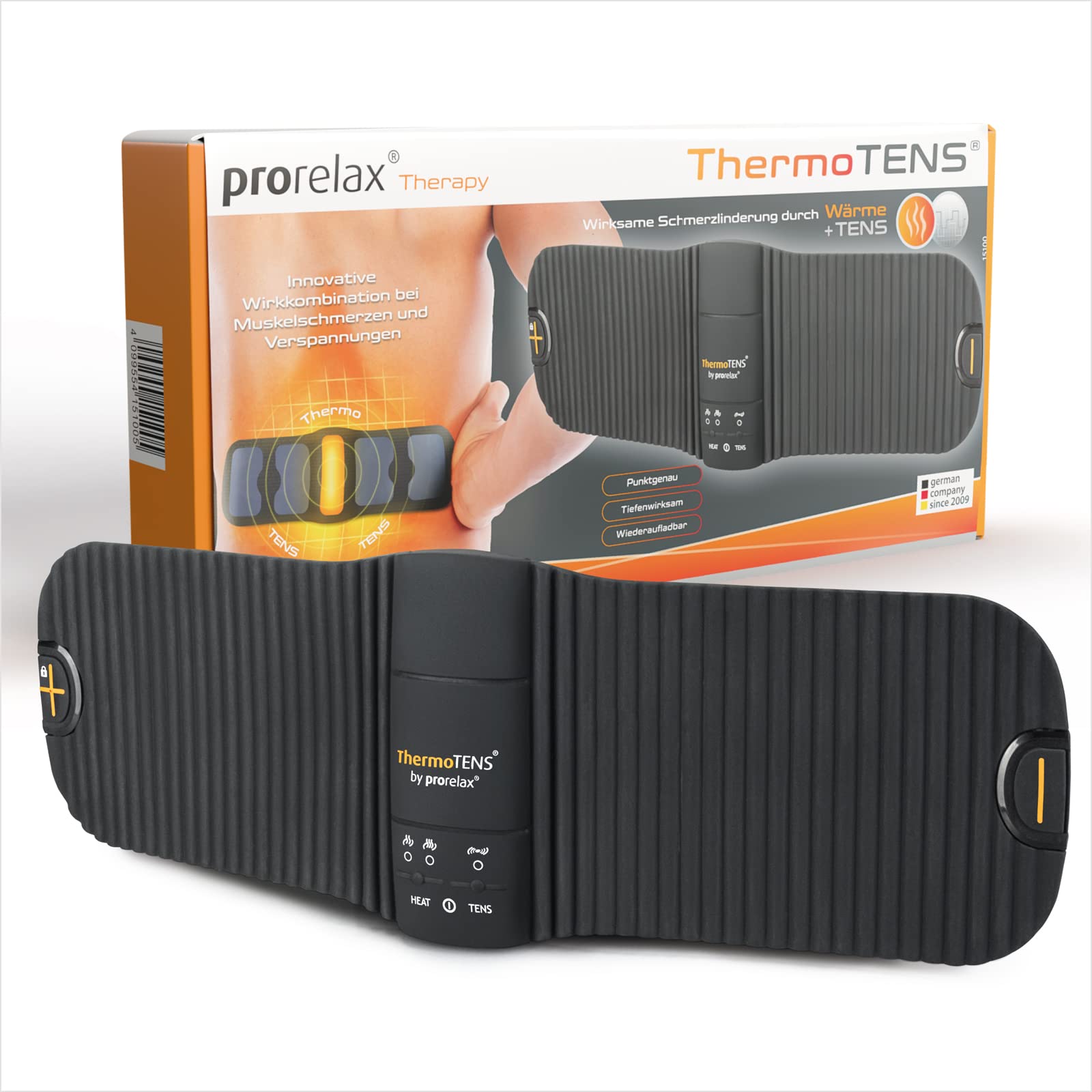 خرید از آمازون - prorelax 15100 ThermoTENS | 3 در 1 درد درمانی موثر | Heat، TENS و Heat + TENS | درمان و بازسازی بدون دارو + بدون عوارض | به صورت جداگانه قابل تنظیم | قابل استفاده مجدد