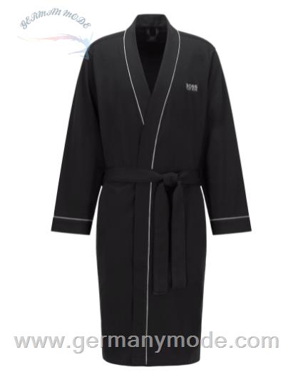 روبدوشامبر مردانه هوگو باس آلمان BOSS MORGENMANTEL AUS GEBÜRSTETER BAUMWOLLE IM KIMONO-STIL MIT LOGO schwarz
