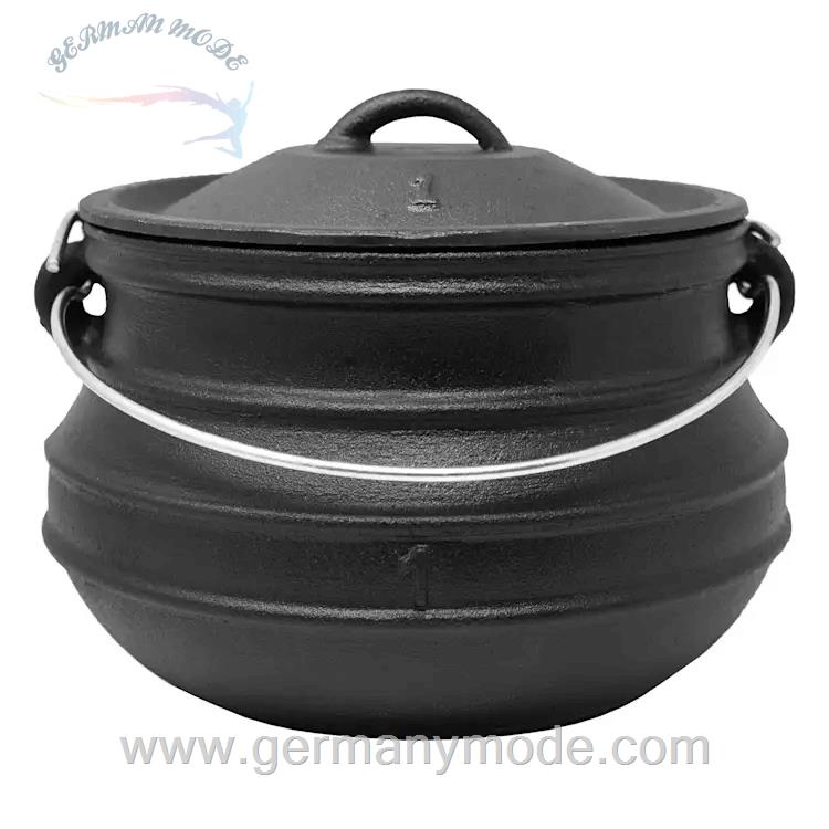 قابلمه 3 لیتری ته گرد کلارشتاین آلمان Klarstein Beefalo Potjie Schmortopf Größe S Potjies, Gusstopf Schwarz