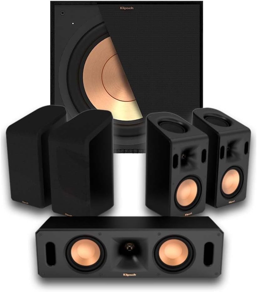 سیستم بلندگو مخصوص فیلم موسیقی و بازی Klipsch Reference Theatre Pack Atmos 5,0,4 Black (سیستم)