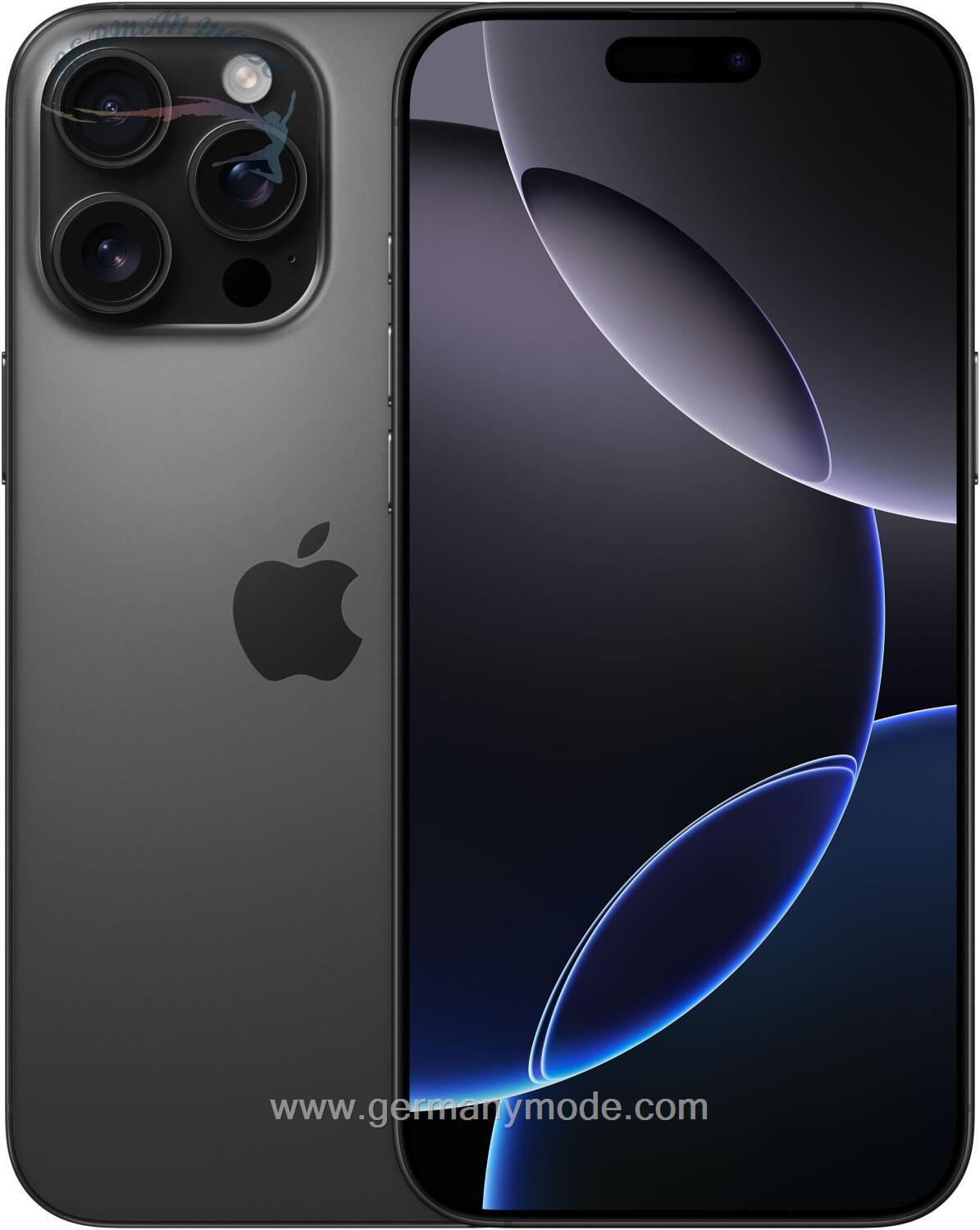 گوشی موبایل اپل آیفون 16 پرو مکس 512 گیگابایت Apple iPhone 16 Pro Max Smartphone 17,4 cm/6,9 Zoll, 512 GB Speicherplatz, 48 MP Kamera Titan Schwarz
