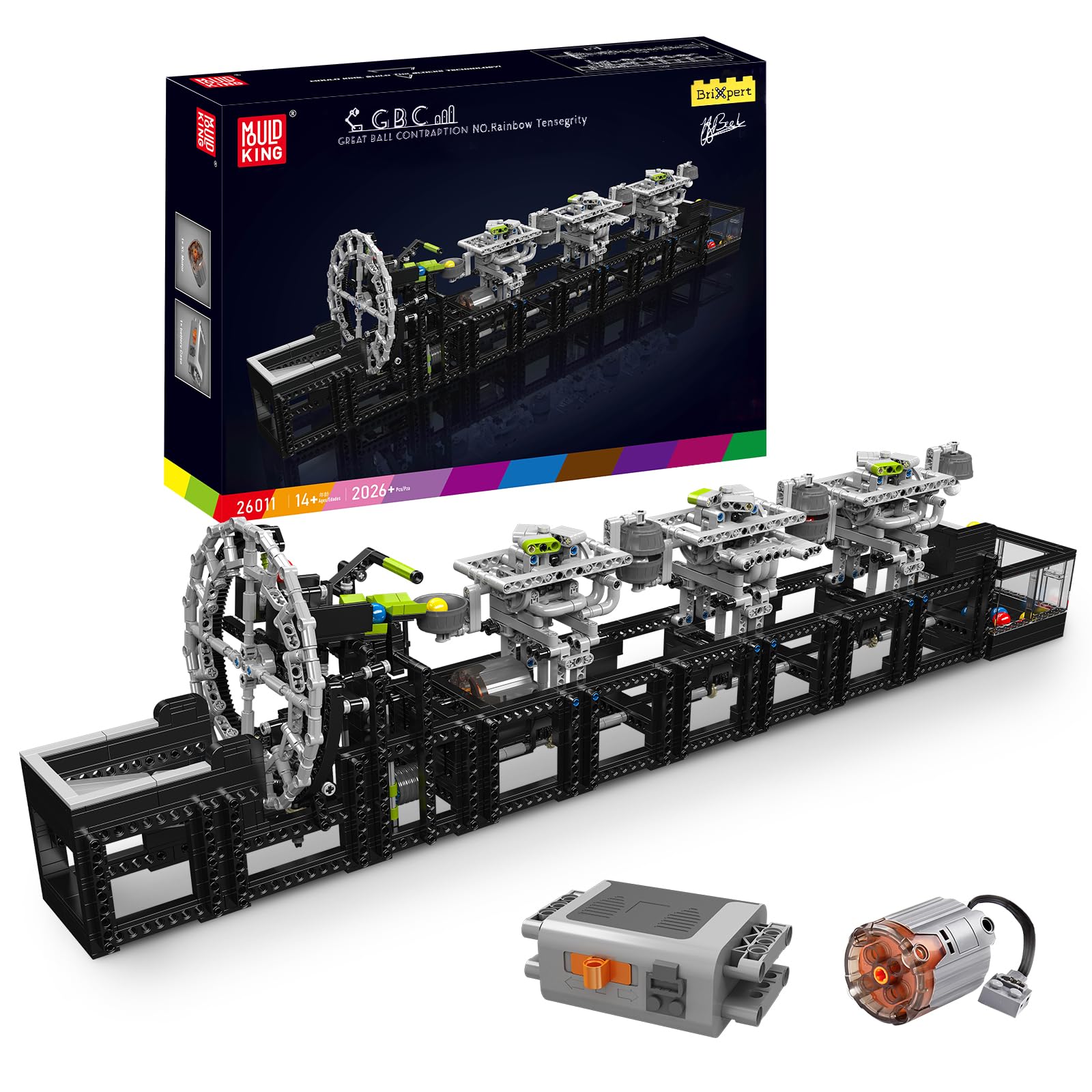 خرید از آمازون - Mold King 26011 Trackball Blocks Kit Contraption بلوک های ساختمانی، کیت میز بالابر چرخ فلک سطلی 2026 با عملکرد برق برای بزرگسالان و کودکان