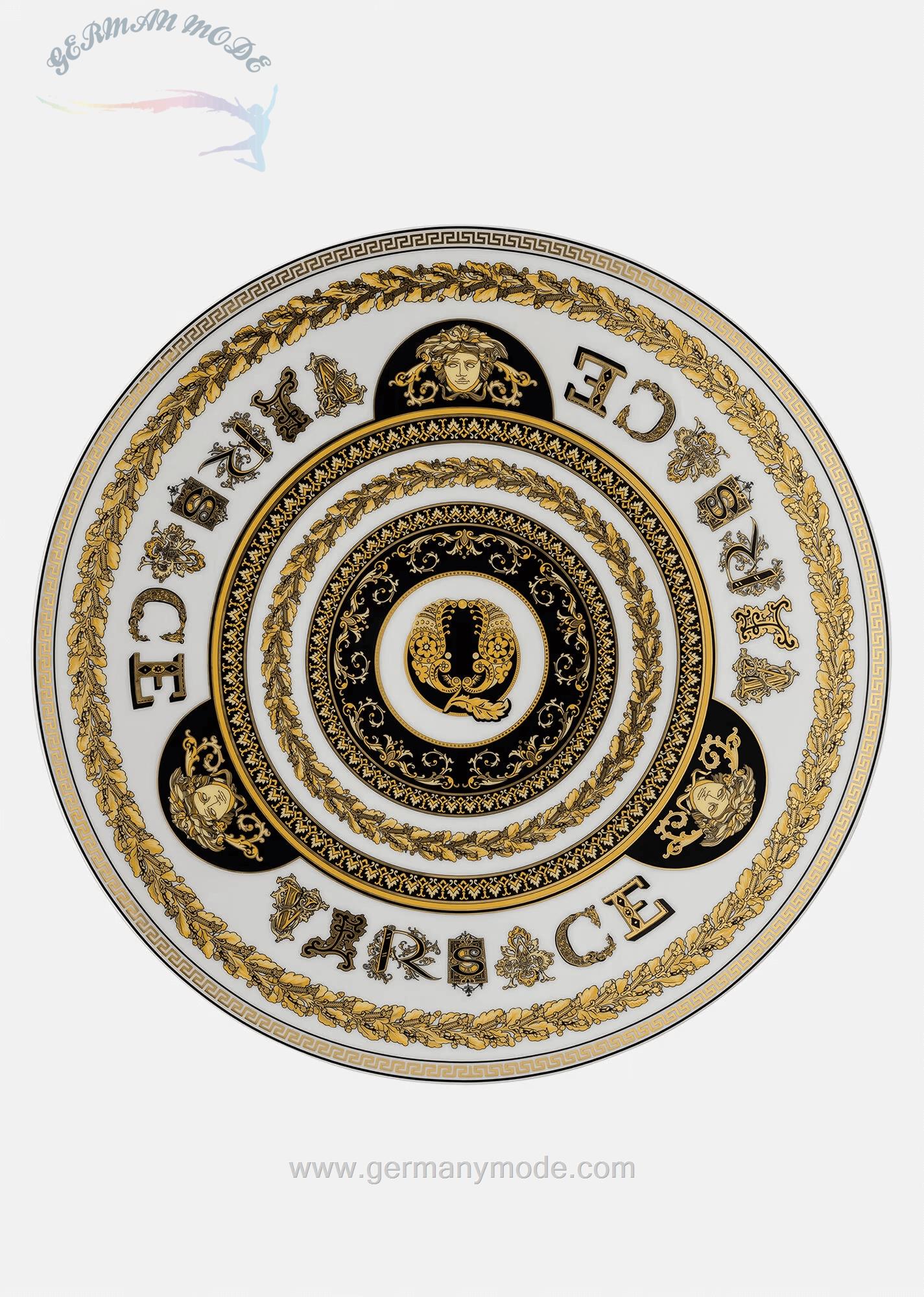 بشقاب دکوری ورساچه ایتالیا VERSACE VIRTUS ALPHABET PLATZTELLER R 33 CM