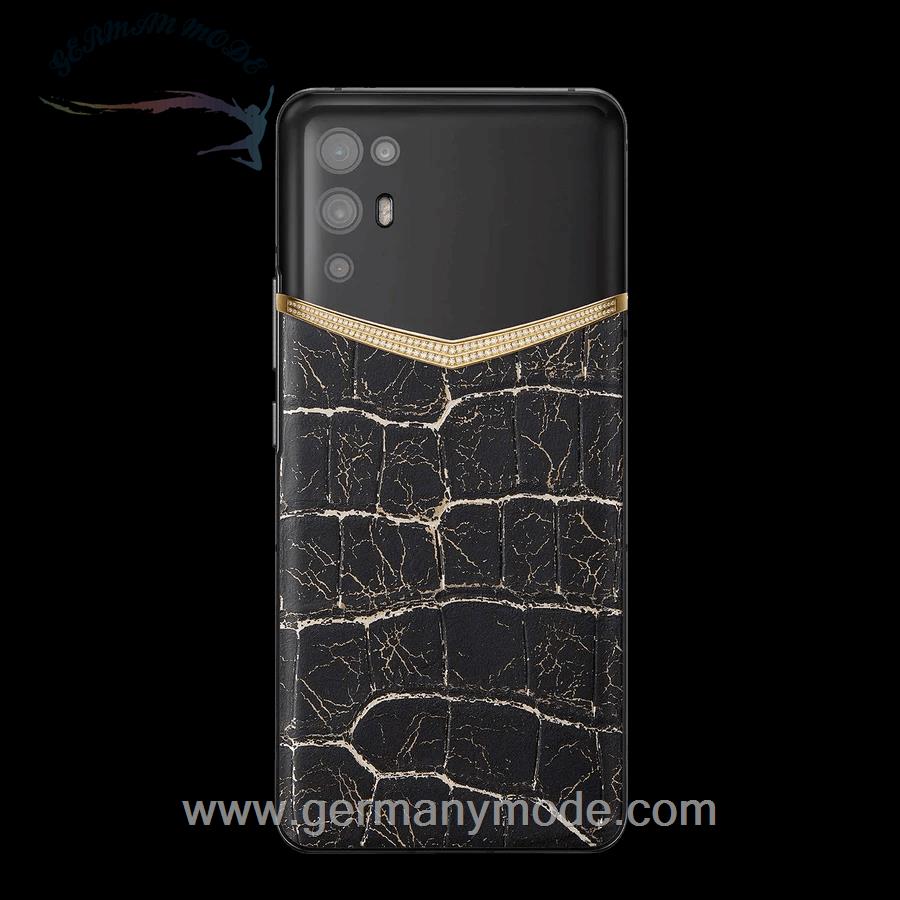 گوشی موبایل آی ورتو انگستان IVERTU 18K Gold With Diamonds Alligator Leather Lava Black
