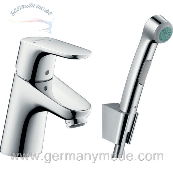 شیر مخلوط روشویی پایه کوتاه دوش هانس گروهه آلمان Hansgrohe Focus Einhebel Waschtischmischer 70 mit Bidette Handbrause Brauseschlauch 160 cm Chrom