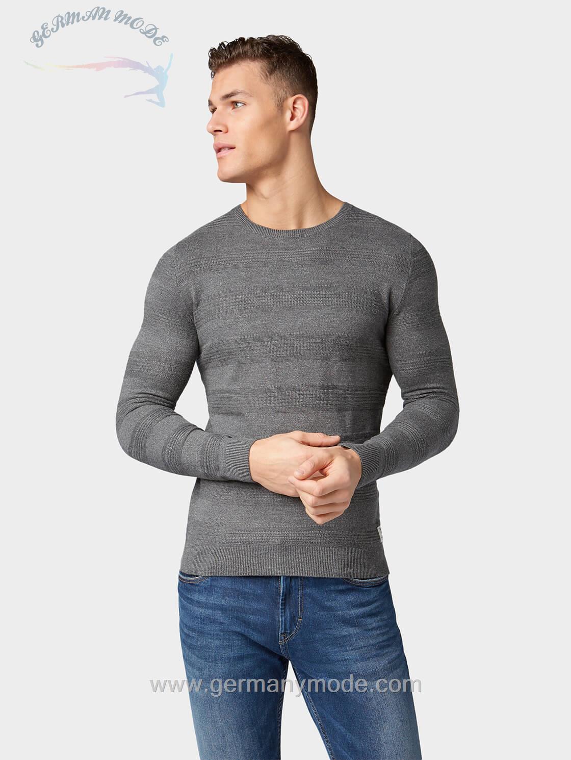 پلیور مردانه تام تیلور (آلمان) STRUKTURIERTER GESTREIFTER PULLOVER