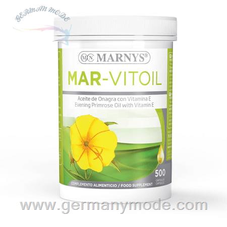کپسول مکمل غذایی روغن گل مغربی مناسب بانوان 500 عددی مارنیس اسپانیا MARNYS Mar-Vitoil Evening Primrose Oil capsules 400-100 * 500 mg MN420