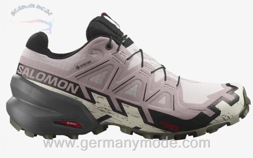 کتانی تریل رانینگ دو کوهستان زنانه سالامون فرانسه SALOMON SPEEDCROSS 6 GORE TEX Trailrunning Schuhe Damen Ashes Of Roses Black Olive Night