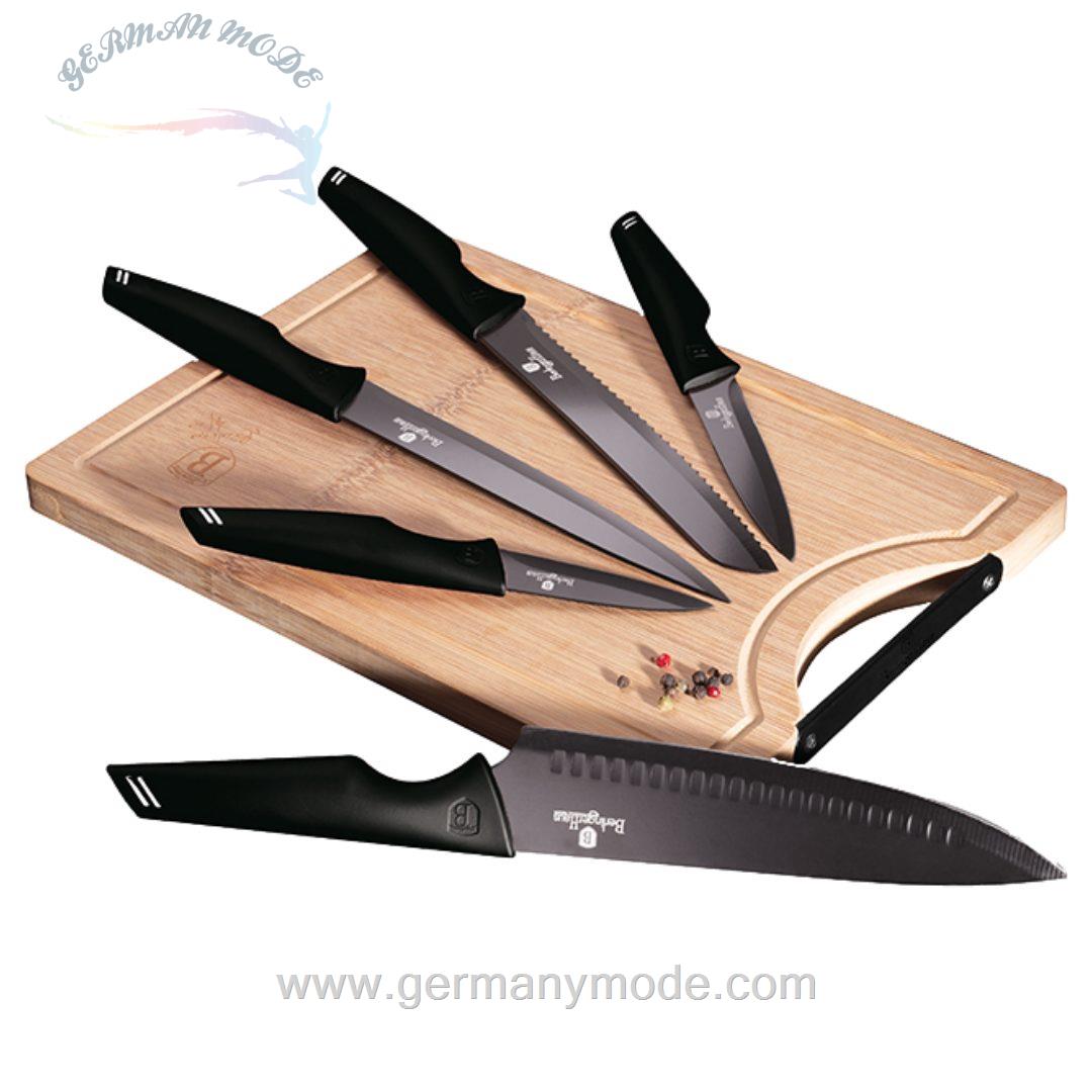 ست چاقو تخته برش بامبو برلینگر هاوس مجارستان BERLINGER HAUS KNIFE SET / BAMBOO CUTTING BOARD BH-2709 BLACK