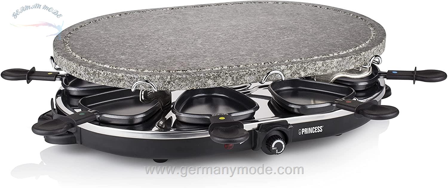 گریل باربیکیو پرینسس هلند Princess ovaler Raclette-Stein Grill- 1200 Watt- regelbarer