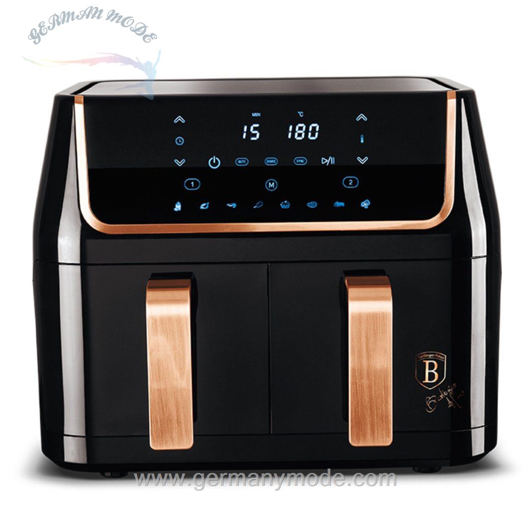 سرخ کن دو قلو 9.6 لیتری برلینگر هاوس مجارستان BerlingerHaus DIGITAL DOUBLE BASKET AIR FRYER 9.6L FOR HEALTHY OIL-FREE COOKING 1800W BERLINGER HAUS BH-9420