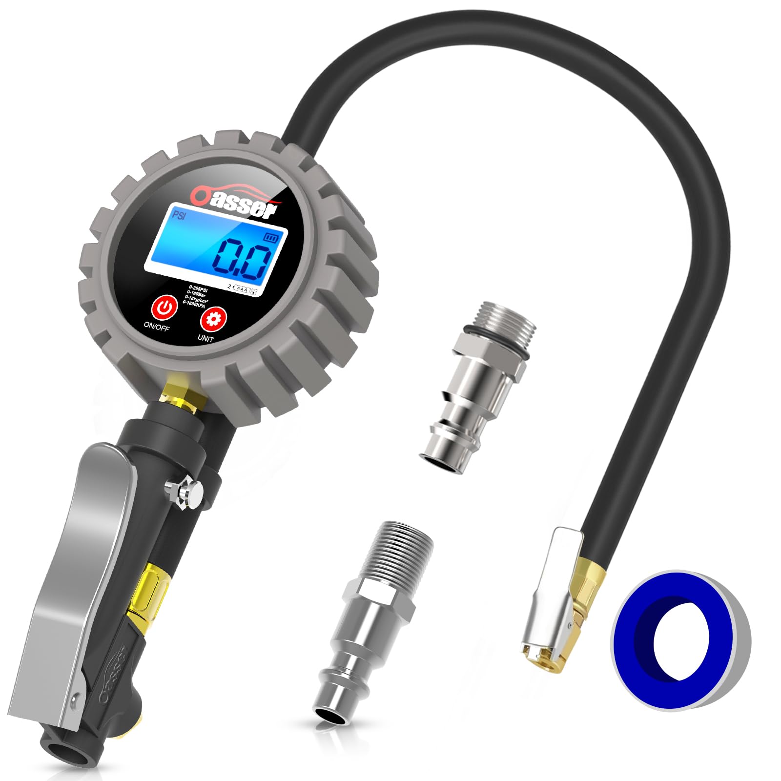 خرید از آمازون - گیج فشار باد تایر Oasser 255 PSI گیج فشار هوا گیج استاندارد اتصال تایر ایالات متحده و اتحادیه اروپا برای دوچرخه موتور سیکلت اتومبیل
