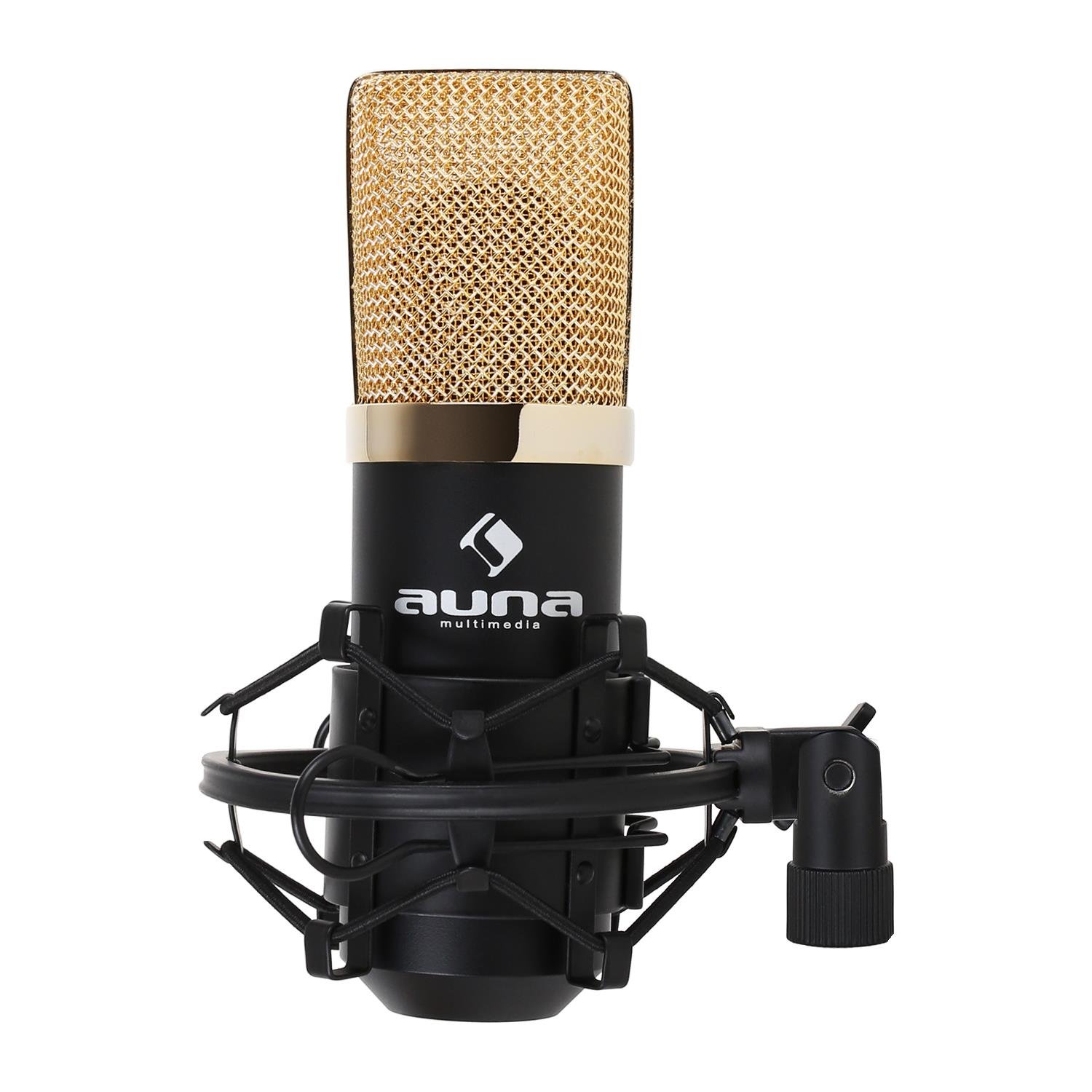 خرید از آمازون - auna Pro MIC-900B، میکروفون خازنی USB، میکروفون بازی، میکروفون پایه برای ضبط صدا و صدا، کامپیوتر و استودیو، میکروفون USB، کپسول 16 میلی‌متری، 320 هرتز - 18 کیلوهرتز، طلایی مشکی