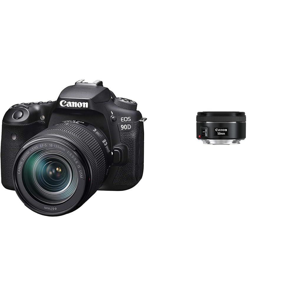 خرید از آمازون - دوربین Canon EOS 90D SLR - با لنز EF-S 18-135mm F3.5-5.6 USM مشکی