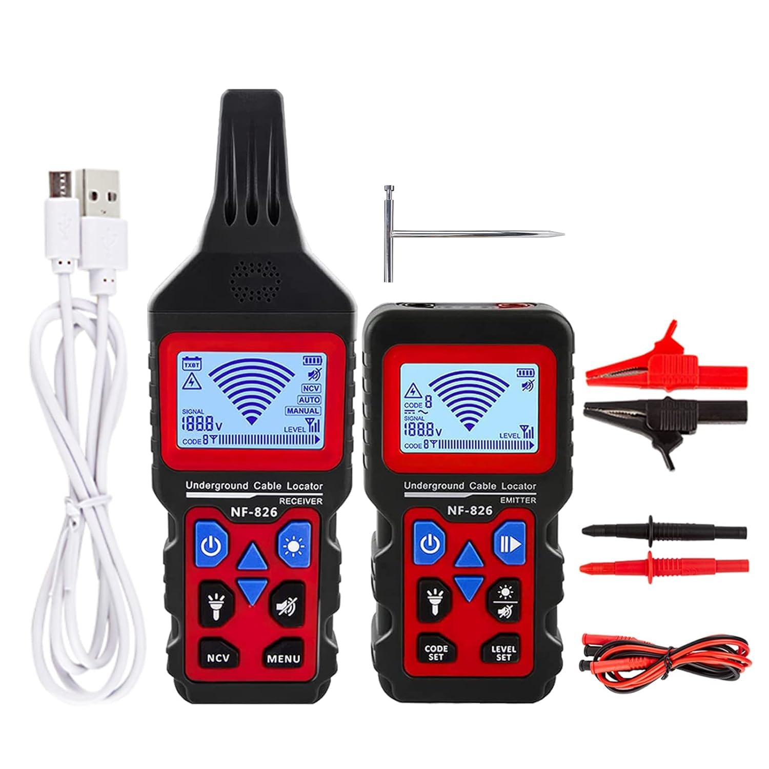 خرید از آمازون - NOYAFA NF-826 Cable Tester Underground Wire Tracker Detector, Wire Detector دیواری و خط لوله زیرزمینی. قطع کننده های اتصال کوتاه را روی کابل های دیواری و زیرزمینی تست کنید.