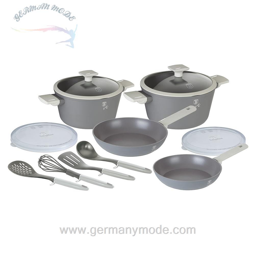 سرویس قابلمه ماهیتابه کفگیر ملاقه 12 پارچه برلینگر هاوس مجارستان BerlingerHaus 12-PIECE COOKWARE SET BH-7077 ASPEN COLLECTION