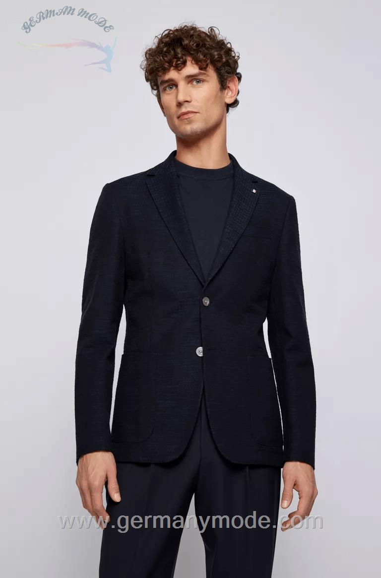 کت تک مردانه هوگو باس آلمان BOSS GEMUSTERTES SLIM-FIT SAKKO AUS BAUMWOLLE