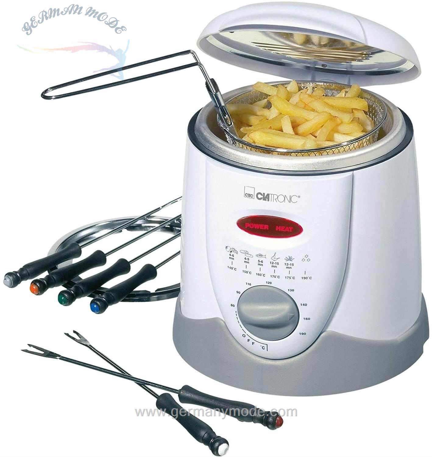 سرخ کن فوندو ساز کلترونیک آلمان CLATRONIC Fondue Fondue-Fritteuse 1 Liter 6 Personen Fondue-Gabeln FFR 2916