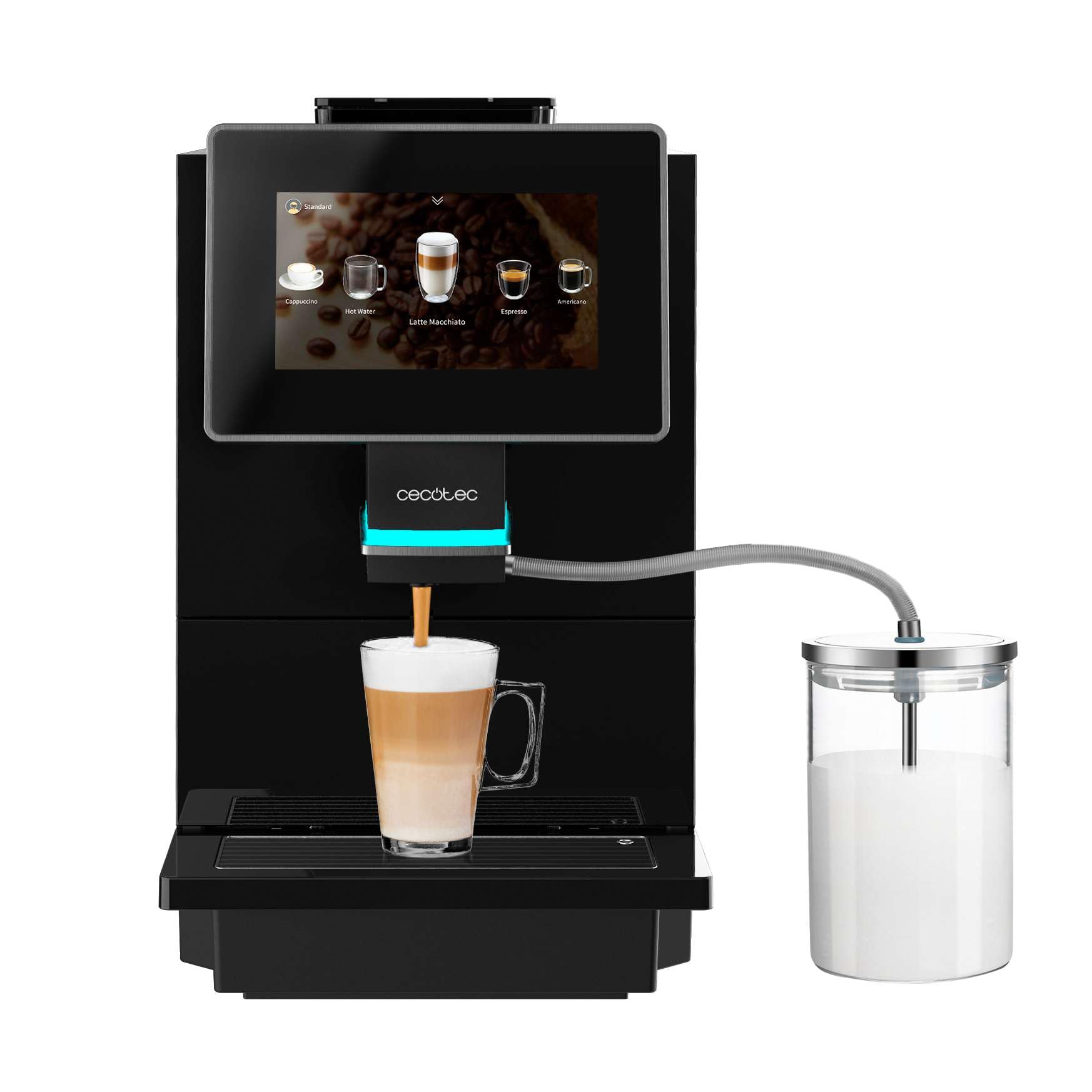 اسپرسو ساز فوق اتوماتیک سکوتک اسپانیا Cecotec Táctil Cremmaet Touch OCS، 1500 وات، 19 بار فشار، صفحه نمایش TFT، ظرف دانه قهوه 400 گرم