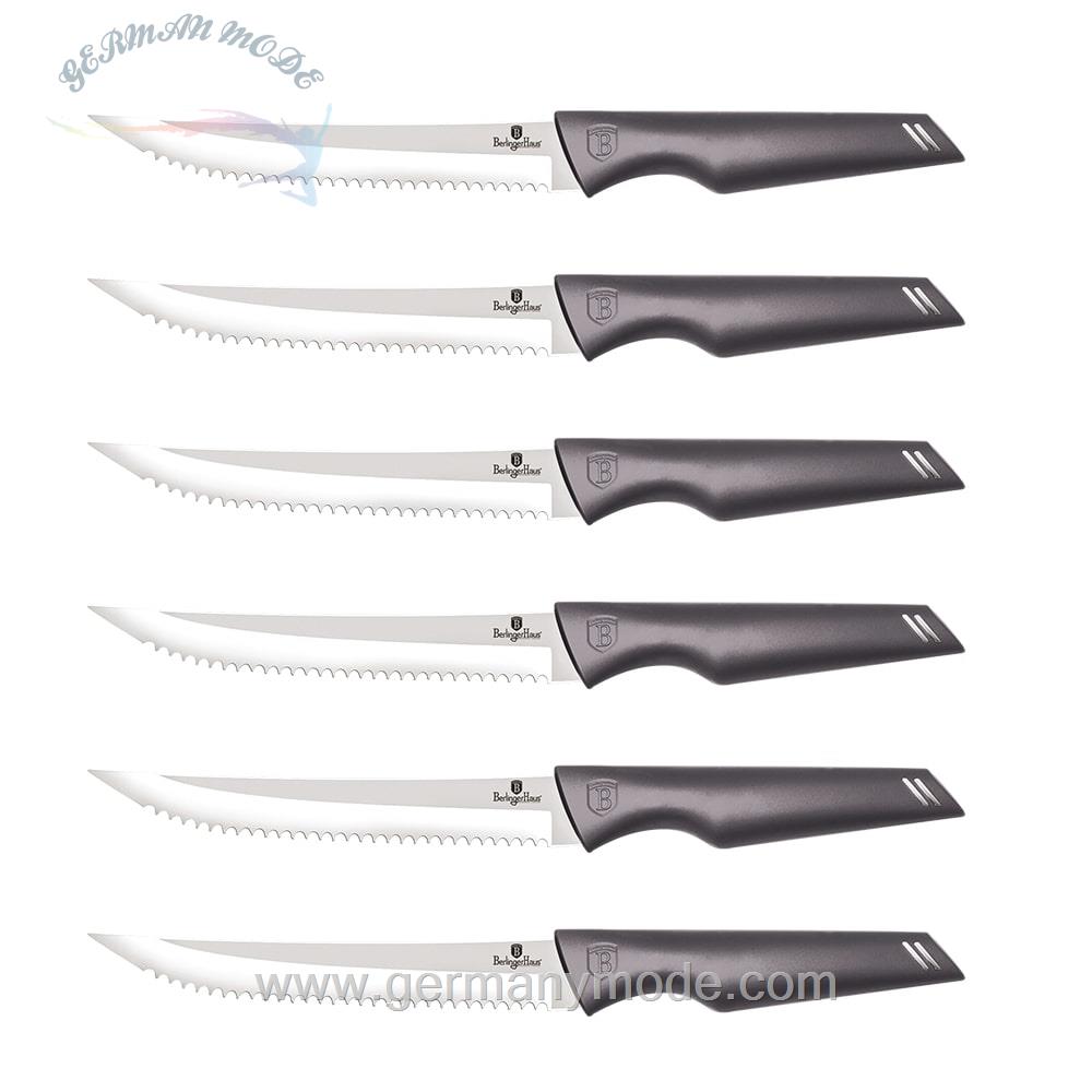 ست چاقو استیک آشپزخانه 6 پارچه برلینگر هاوس مجارستان BERLINGER HAUS 6-PIECE STEAK KNIFE SET BH-2783 CARBON PRO COLLECTION