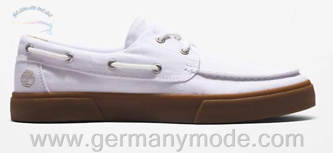 کفش کالج مردانه تیمبرلند آمریکا Timberland WHARF 2 0 EK BOAT SHOE FOR MEN IN WHITE