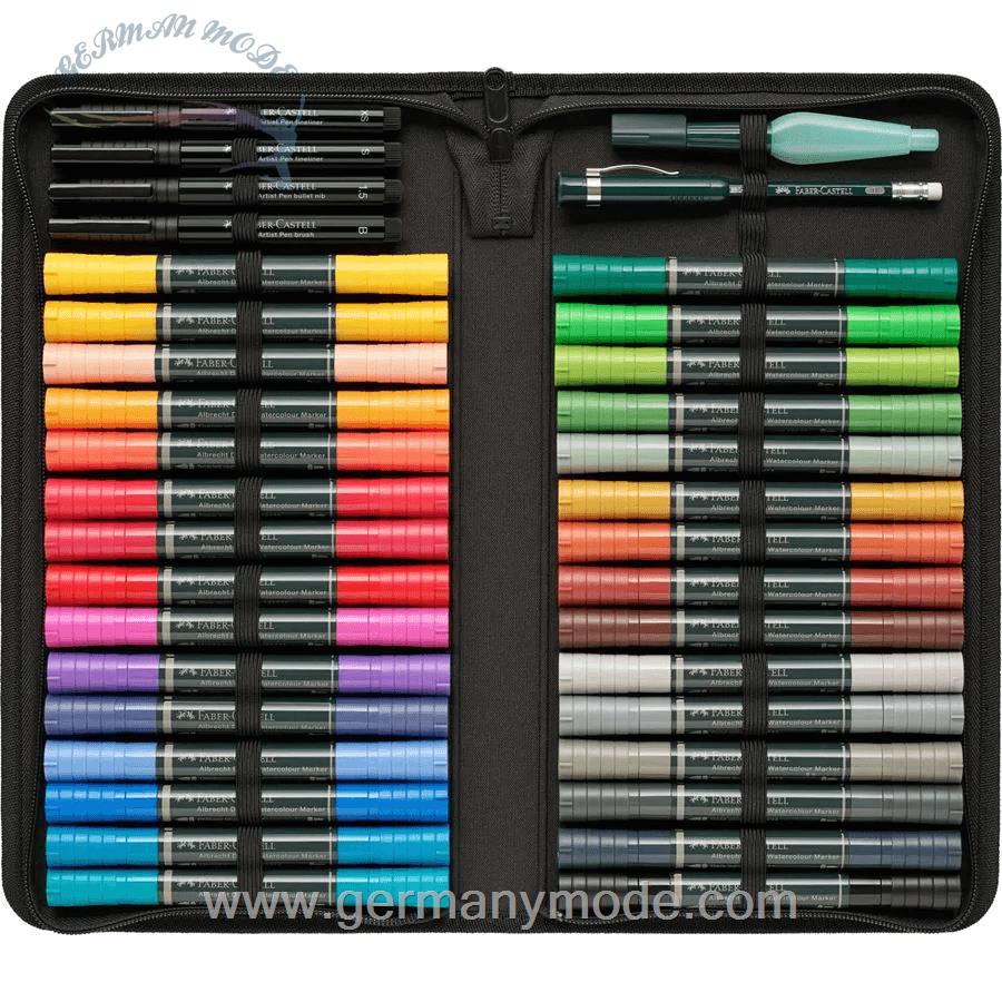 ماژیک حرفه ای 30 رنگ فابرکاستل آلمان FABER CASTELL Albrecht Dürer Watercolour Marker 30er Zipper Etui