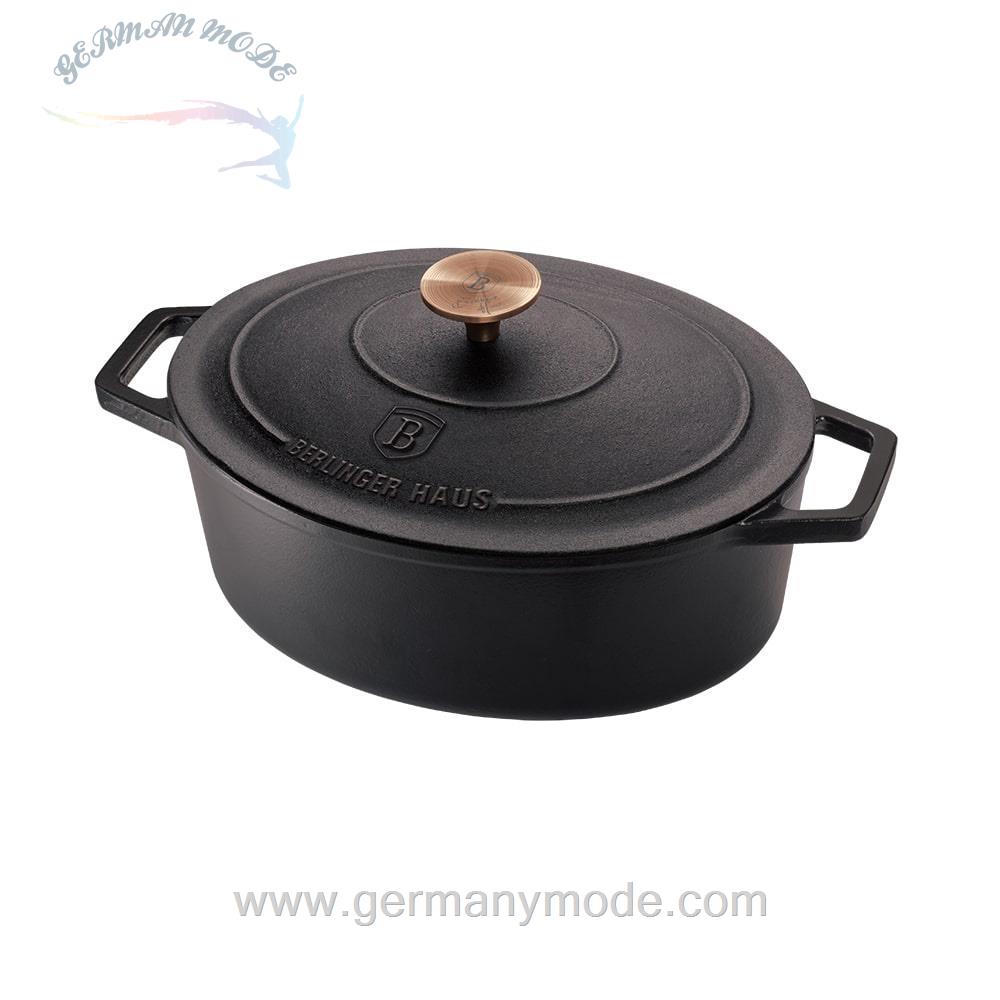 قابلمه 32 چدنی سانت درب دار برلینگر هاوس مجارستان BerlingerHaus CASSEROLE 32 CM CAST IRON BERLINGER HAUS BH/6518 BLAK