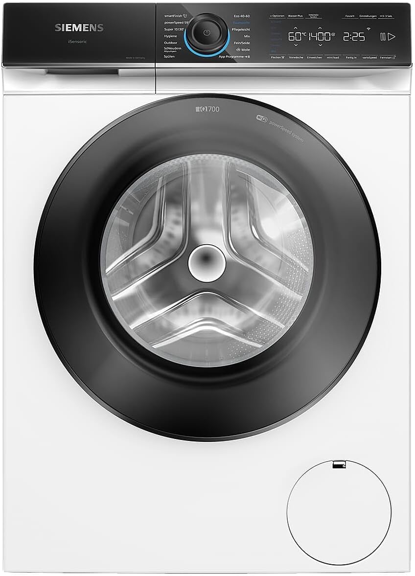 ماشین لباسشویی زیمنس آلمان WG44B2070 iQ700 لودر جلو با ظرفیت 9 کیلوگرم 1400 دور در دقیقه speedPack XL Home Connect مانیتورینگ از راه دور سیستم ضد لک سفید 60cm