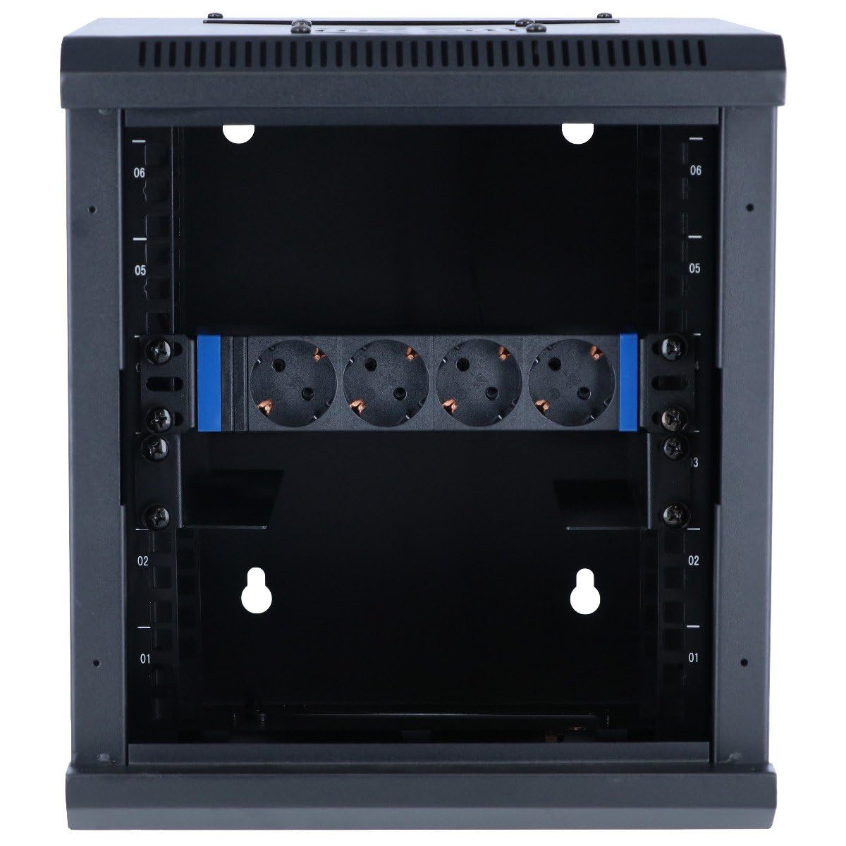 مجموعه DSIT 10 اینچی: کابینت شبکه 6U برای نصب روی دیوار – ریل رک – پاور استریپ، مجموعه استارتر کابینت دیواری 6U B