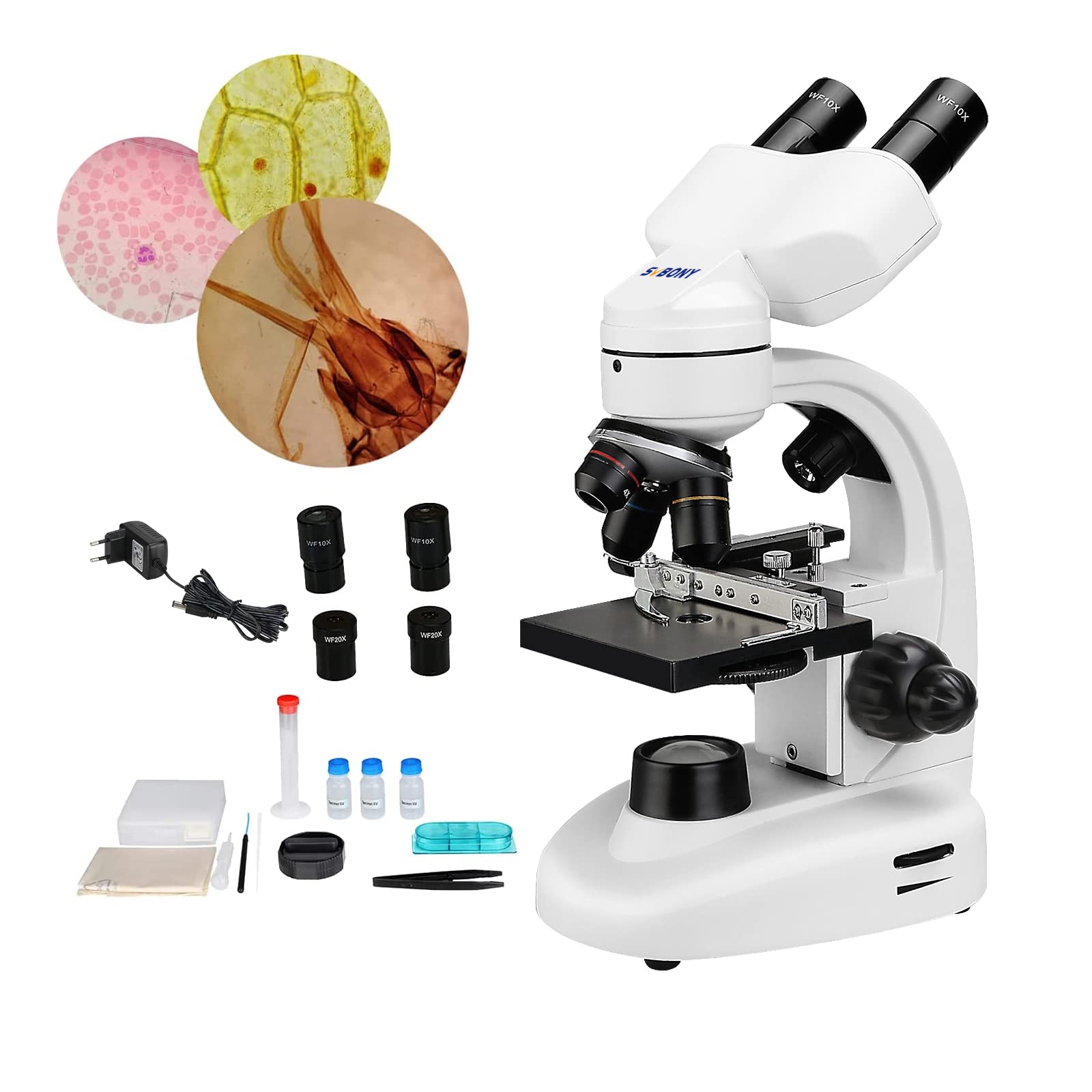 خرید از آمازون - میکروسکوپ Svbony SV605 میکروسکوپ دوچشمی ترکیبی LED 80x-1600x میکروسکوپ دوچشمی دانشجویی بیولوژیکی فیلتری با چشمی WF10x WF20x روشنایی دوگانه فوکوس دوگانه سطح مکانیکی