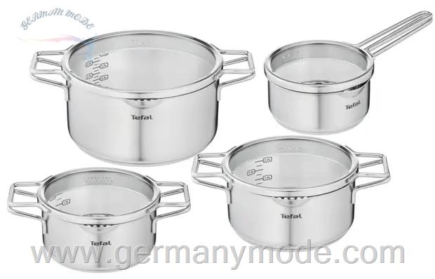 سرویس قابلمه 7 پارچه تفال فرانسه Tefal Nordica 8-teiliges Topfset H852S8