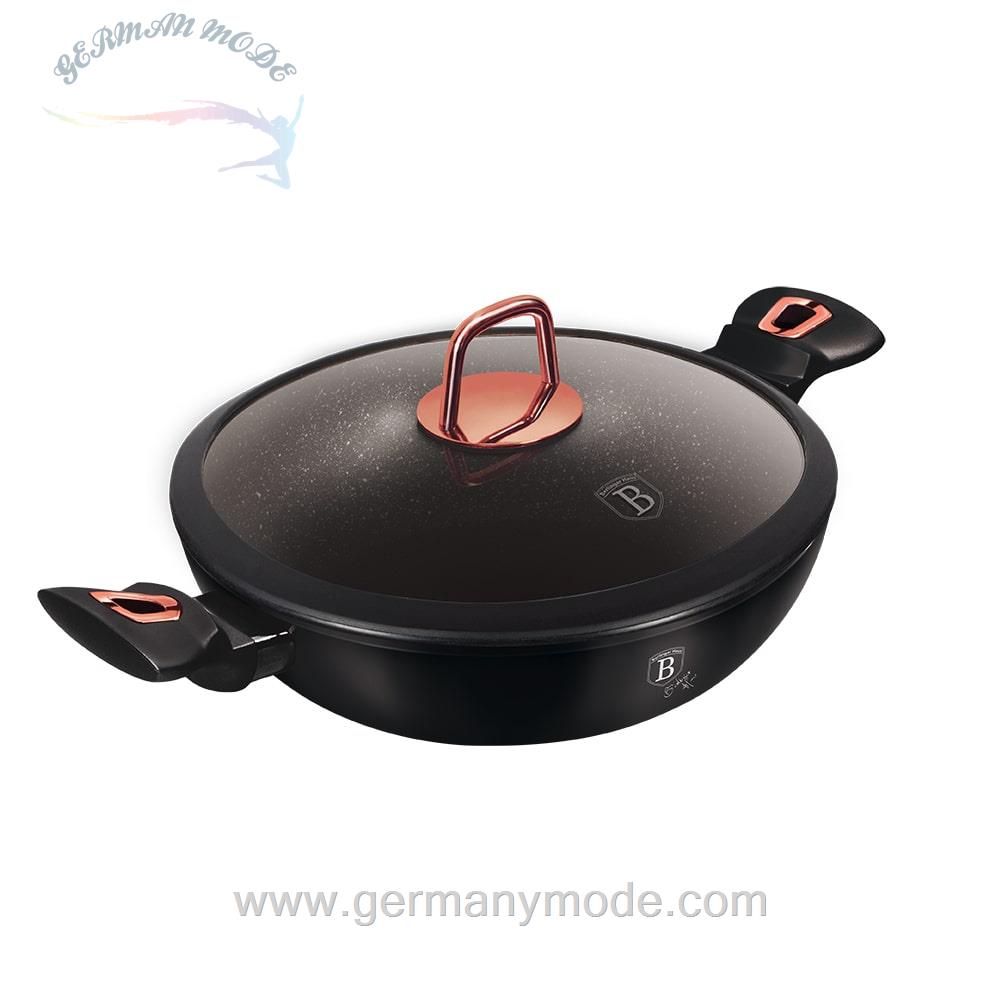 ماهیتابه 30 سانت درب دار برلینگر هاوس مجارستان BerlingerHaus SHALLOW POT 30 CM BERLINGER HAUS BH-7112 BLACK ROSE COLLECTION