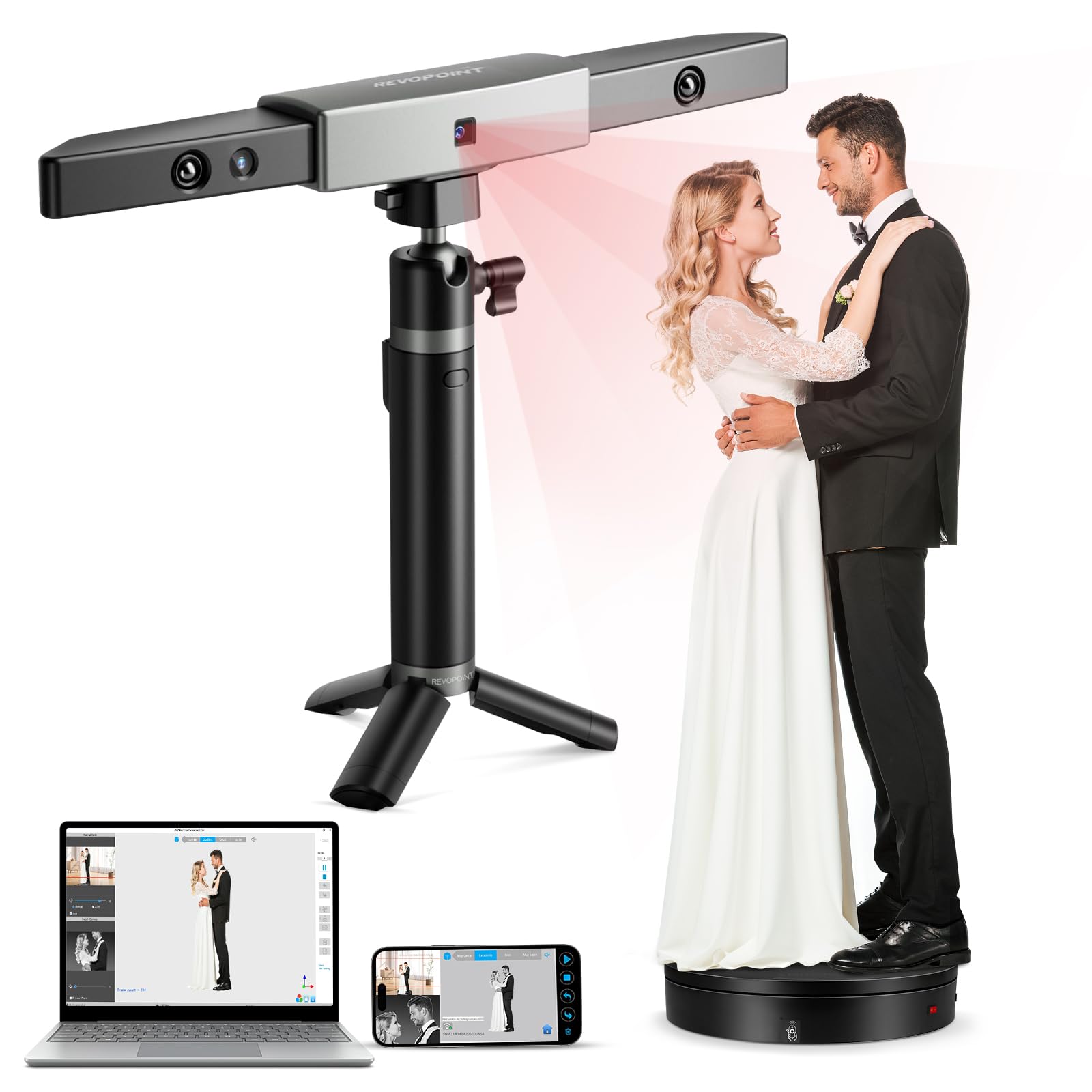 خرید از آمازون - اسکنر سه بعدی RANGE، اسکنر سه بعدی برای چاپ، سرعت اسکن تا 18 فریم در ثانیه برای پرینت سه بعدی، اسکن اشیاء بزرگ، اسکن رنگی واقعی، پشتیبانی از Windows/MAC OS/iPhone/Android با پرتره خانوادگی RANGE صفحه گردان بزرگ