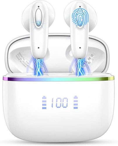 خرید از ایبی - هدفون بلوتوث 5.3 بی سیم با 40 ساعت استریو Hi-Fi، 4 میکروفون ENC