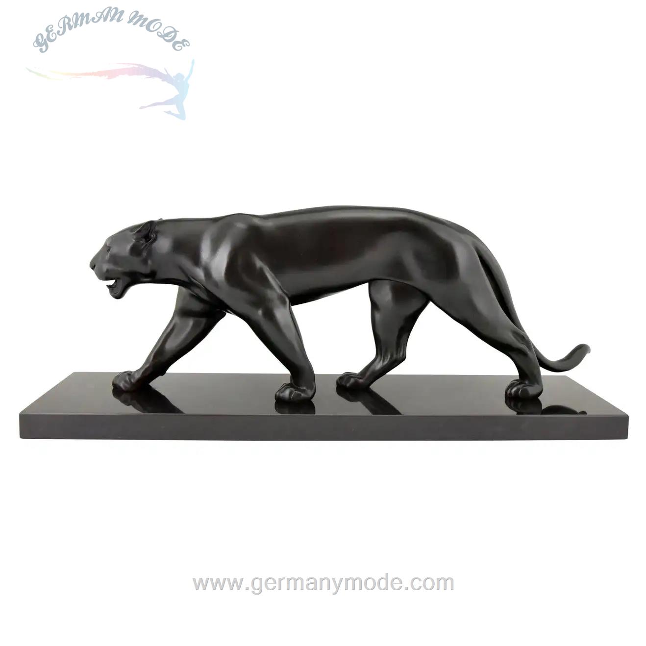 مجسمه دکوری پلنگ Art Deco Style Panther Sculpture Baghera by Max Le Verrier France