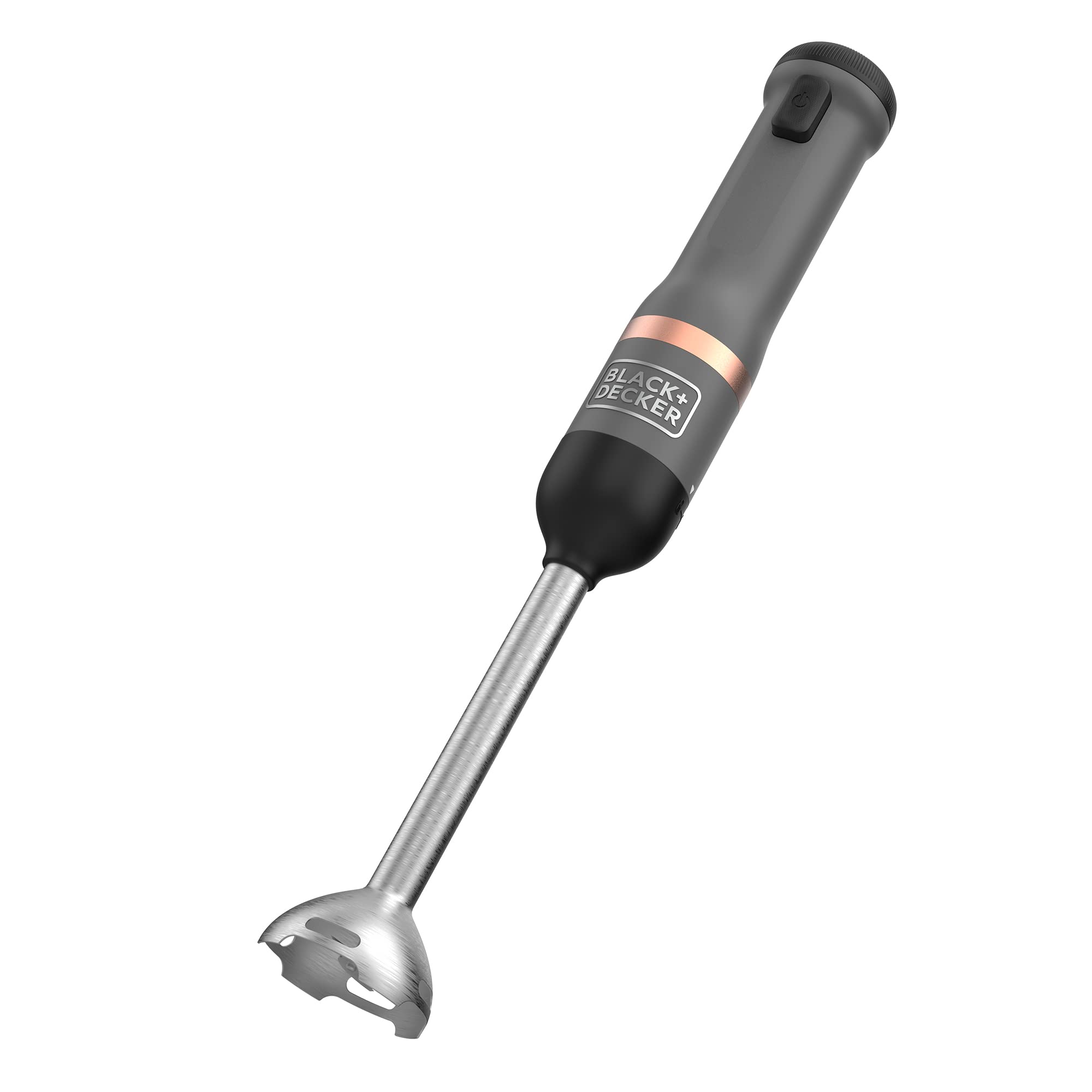 گوشت کوب شارژی بلک اند دکر آمریکا BLACK+DECKER آشپزخانه ودستگاه میکسر برقی با پیمانه و شارژر (7.2 ولت، مخلوط کن دستی بی سیم، مخلوط کن و غذاساز با 5 سطح قدرت، در مجموعه ای با 700 میلی لیتر) BCKM1011KGF